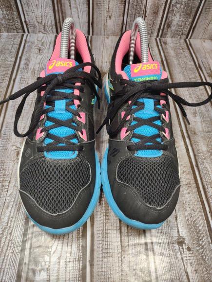 Asics Training Women's Size 7M Black/Teal/Pink Running Athletic Shoes S653J - Picture 3 of 9